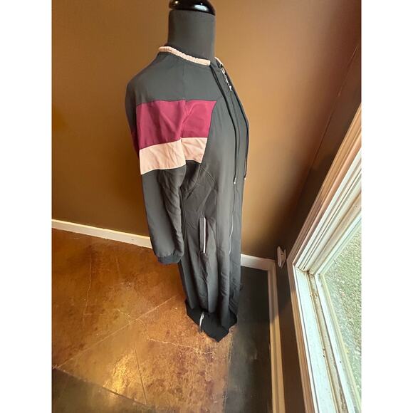 Palestinian Abaya Color Block Zipper Black GUC - Picture 3 of 6